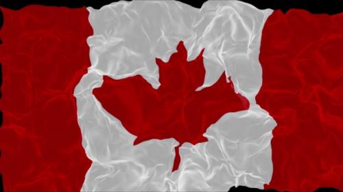 Videohive - flag Canada turns into smoke. State weakening concept a crisis, alpha channel - 38339994