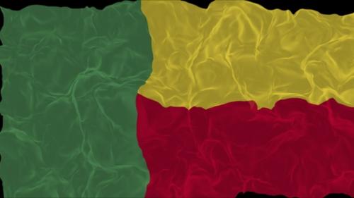 Videohive - flag Benin turns into smoke. State weakening concept a crisis, alpha channel - 38339997