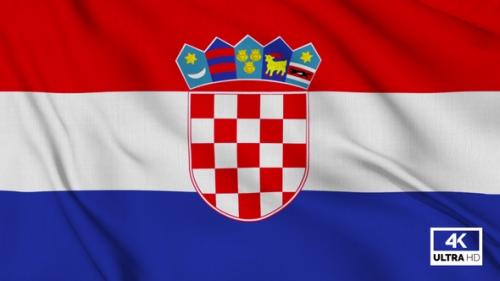 Videohive - Croatia Flag Waving Slowly Looped - 38346877