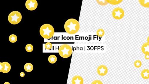Videohive - Star React Emoji Flying with Alpha - 38374562