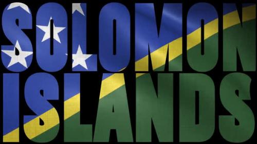 Videohive - Solomon Islands Flag Into Country Name - 38342551