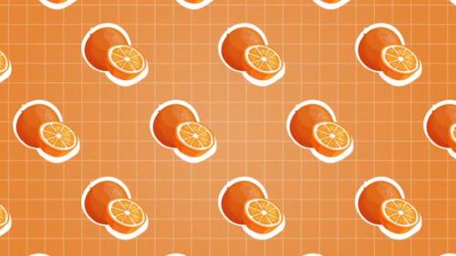 Videohive - Orange Cut Sliced Fruits Food Animation Background - 38342587