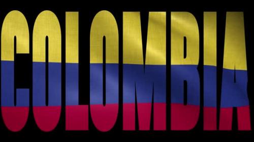 Videohive - Colombia Flag Into Country Name - 38342607