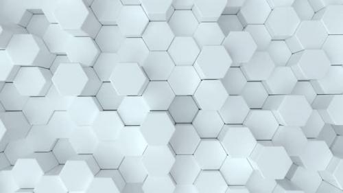 Videohive - Abstract honeycomb geometric white background modern animation 4k video - 38314064