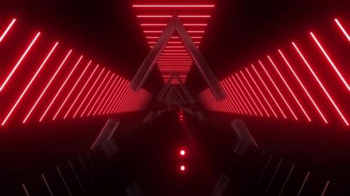 Videohive - 4k Red Rotate Triangle Neon Background 1 - 38318919