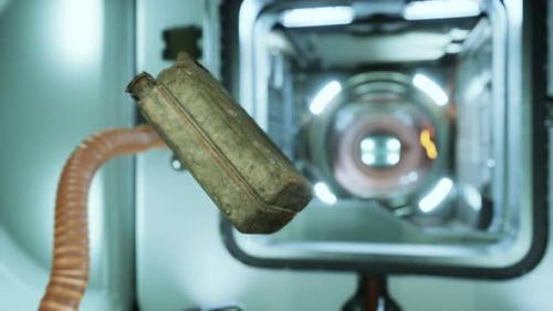 Videohive - Old Fuel Canister Floating in Internation Space Station - 38330259