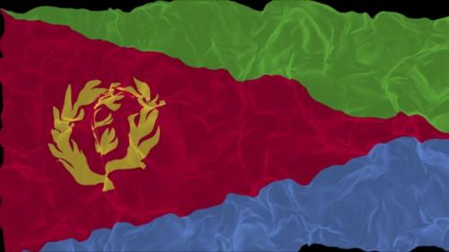 Videohive - flag Eritrea turns into smoke. State weakening concept, alpha channel. - 38339975