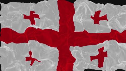 Videohive - flag Georgia turns into smoke. State weakening concept, alpha channel. - 38340007