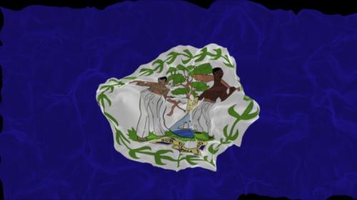 Videohive - flag Belize turns into smoke. State weakening concept a crisis, alpha channel - 38340011