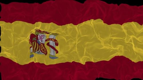 Videohive - flag Spain turns into smoke. State weakening concept, alpha channel. - 38340025