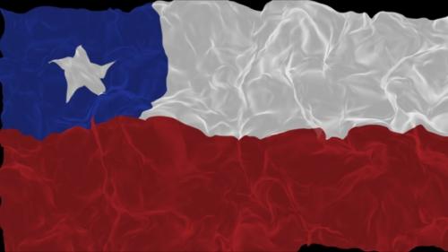 Videohive - flag Chile turns into smoke. State weakening concept a crisis, alpha channel - 38340030