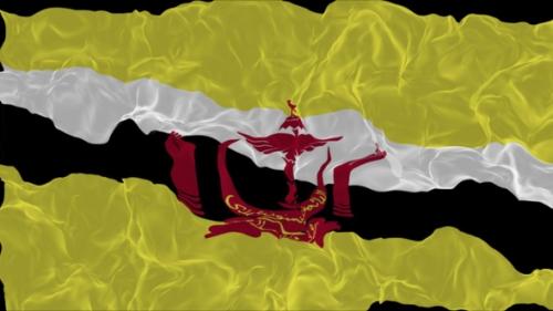 Videohive - flag Brunei turns into smoke. State weakening concept a crisis, alpha channel - 38340032