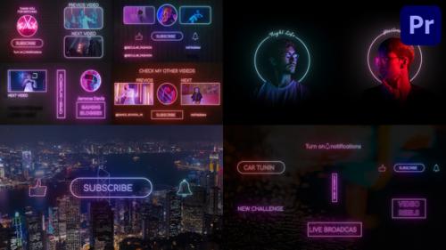 Videohive - Neon Social Media Pack for Premiere Pro - 38413441