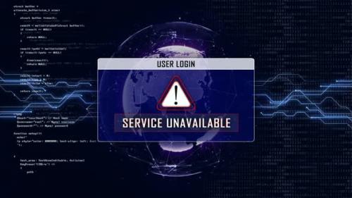 Videohive - Service Unavailable Text and User Login Access, Loopable - 38429026