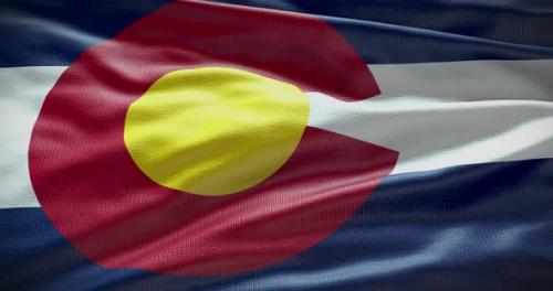 Videohive - Colorado waving flag 4K looped - 38444228
