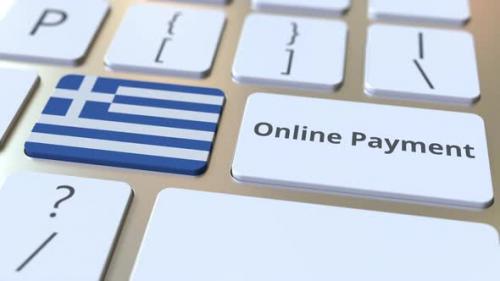 Videohive - Online Payment Text and Flag of Greece on the Keys - 38388352