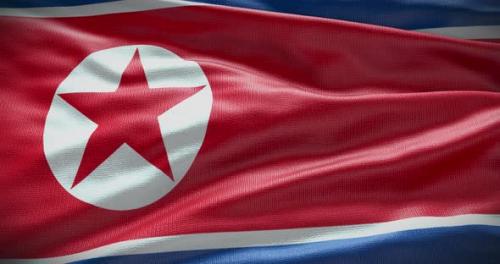 Videohive - North Korea flag waving loop 4K - 38451576