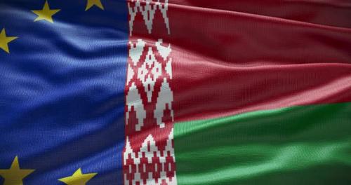 Videohive - Belarus and EU waving flag animation - 38453193