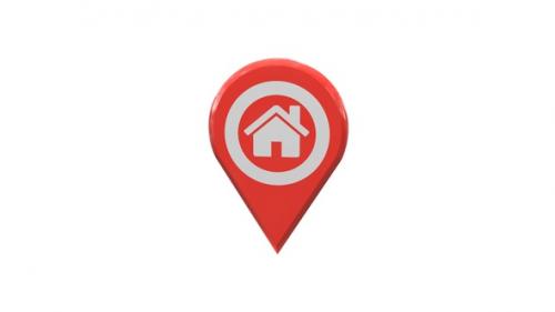 Videohive - Home Map Location 3D Pin Icon Red V13 - 38458274