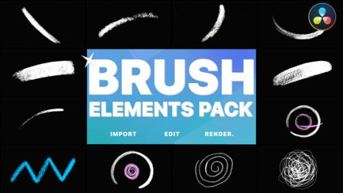 Videohive - Brush Elements | DaVinci Resolve - 38195070