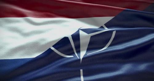 Videohive - Netherlands and NATO waving flag animation loop - 38454319