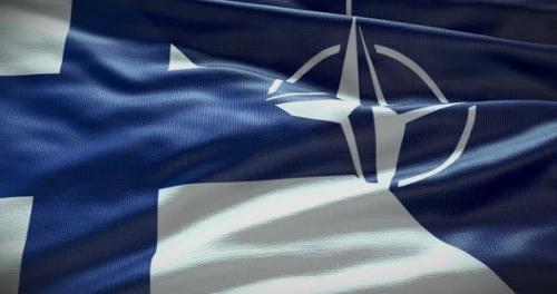 Videohive - Finland and NATO waving flag animation 4K - 38455148