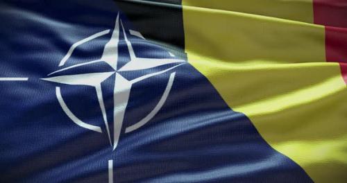 Videohive - Belgium and NATO waving flag graphic animation - 38455153