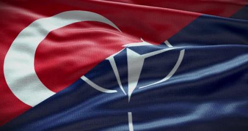 Videohive - Turkey and NATO waving flag animation 4K - 38455198