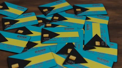 Videohive - credit cards background with Bahamas flag - 38465447