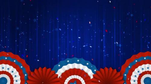 Videohive - Usa Background With Video With Confetti, Glitter, Decoration And Stars - 38458698