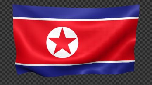 Videohive - Korea North Flag Waving Looped - 38458762