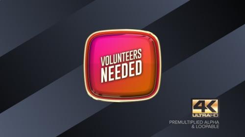 Videohive - Volunteers Needed Rotating Sign 4K - 38458973