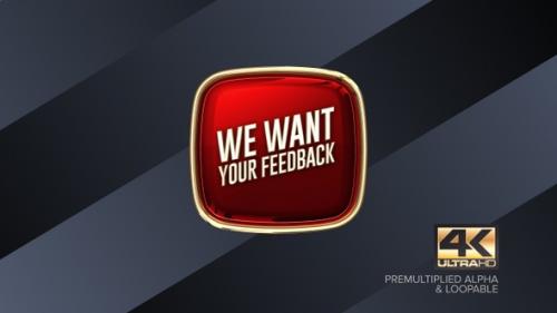 Videohive - We Want Your Feedback Rotating Sign 4K - 38458984
