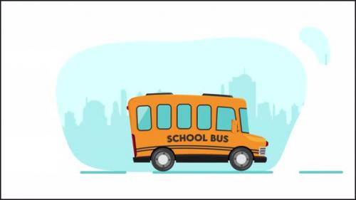Videohive - Elegant School Bus Animation - 38459163