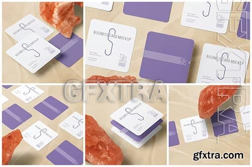 Rounded Square Business Card Mockups 4RSD7VR