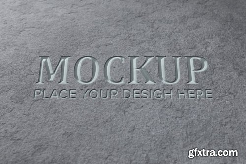 Silver text on stone mockup