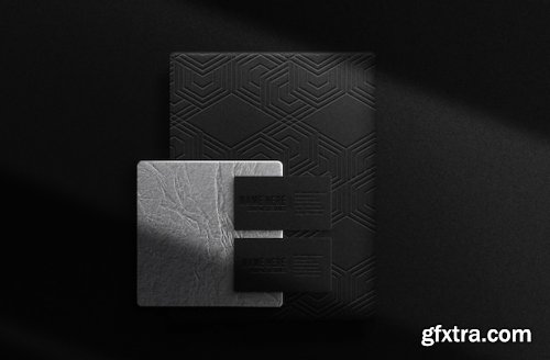Luxury silver embossed business card mockups