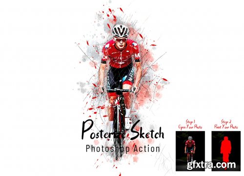 CreativeMarket - Posterize Sketch Photoshop Action 7288745