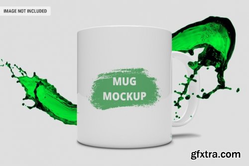Mug mockup with water splash