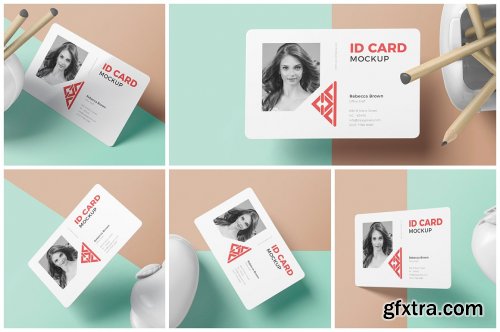 CreativeMarket - Horizontal ID Card Mockups 7284253