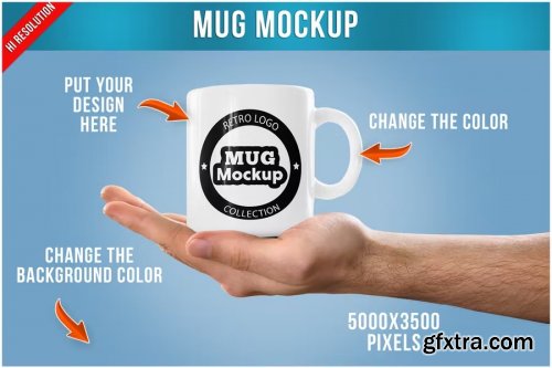 Mug In a Hand Mockup Template