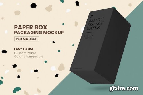 Packaging mockup psd with black box