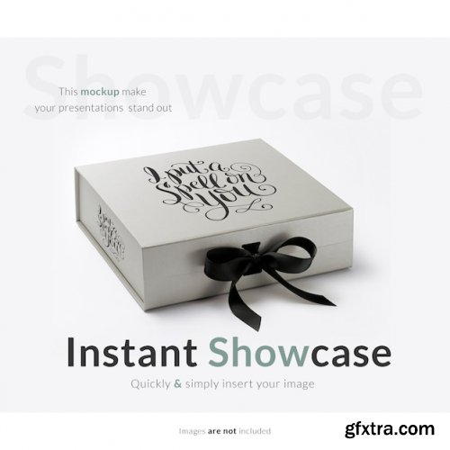 Grey gift box mockup