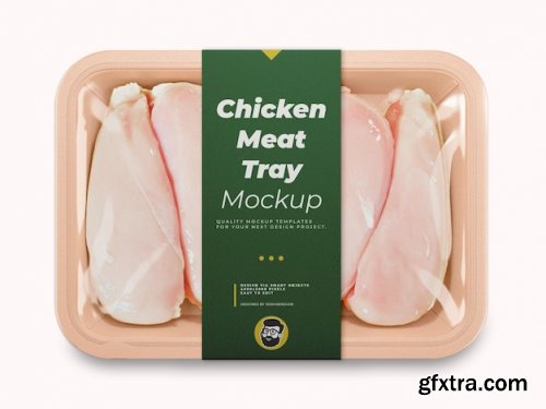Chicken breast tray packaging mockup