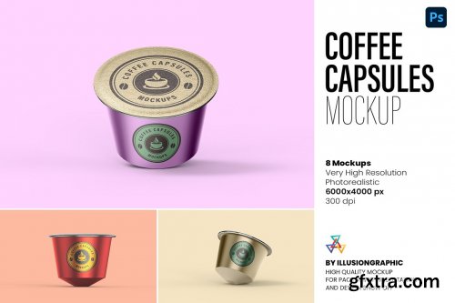 CreativeMarket - Coffee Capsules Mockups - 8 views 7317631