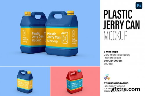 CreativeMarket - Plastic Jerry Can Mockup - 8 views 7329784