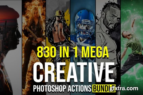 CreativeMarket - 830 Creative Photoshop Action BUNDLE 5132672