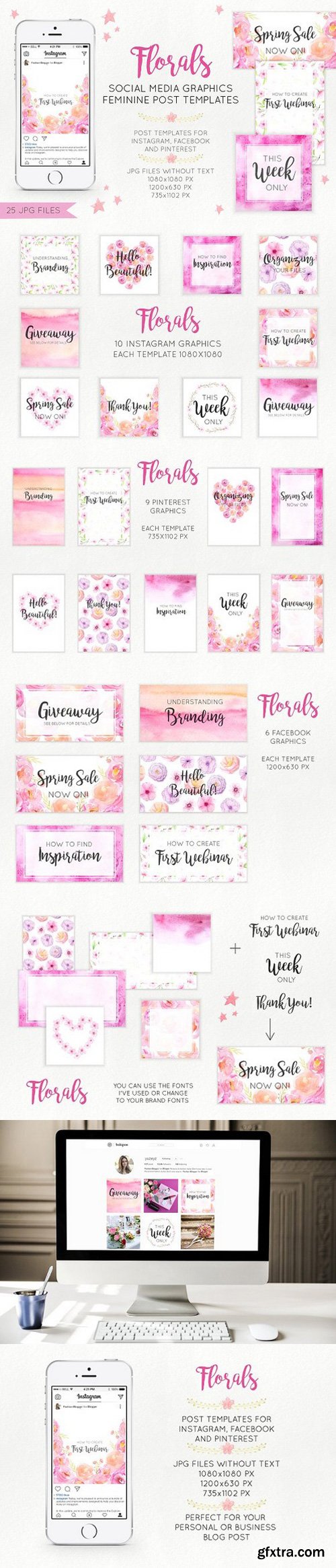 Florals Social Media Graphics
