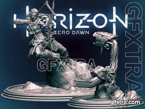 Aloy Horizon Zero Dawn With Watcher 3D