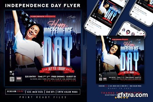 Independence Day Flyer | Fourth of July Flyer W47XK6B